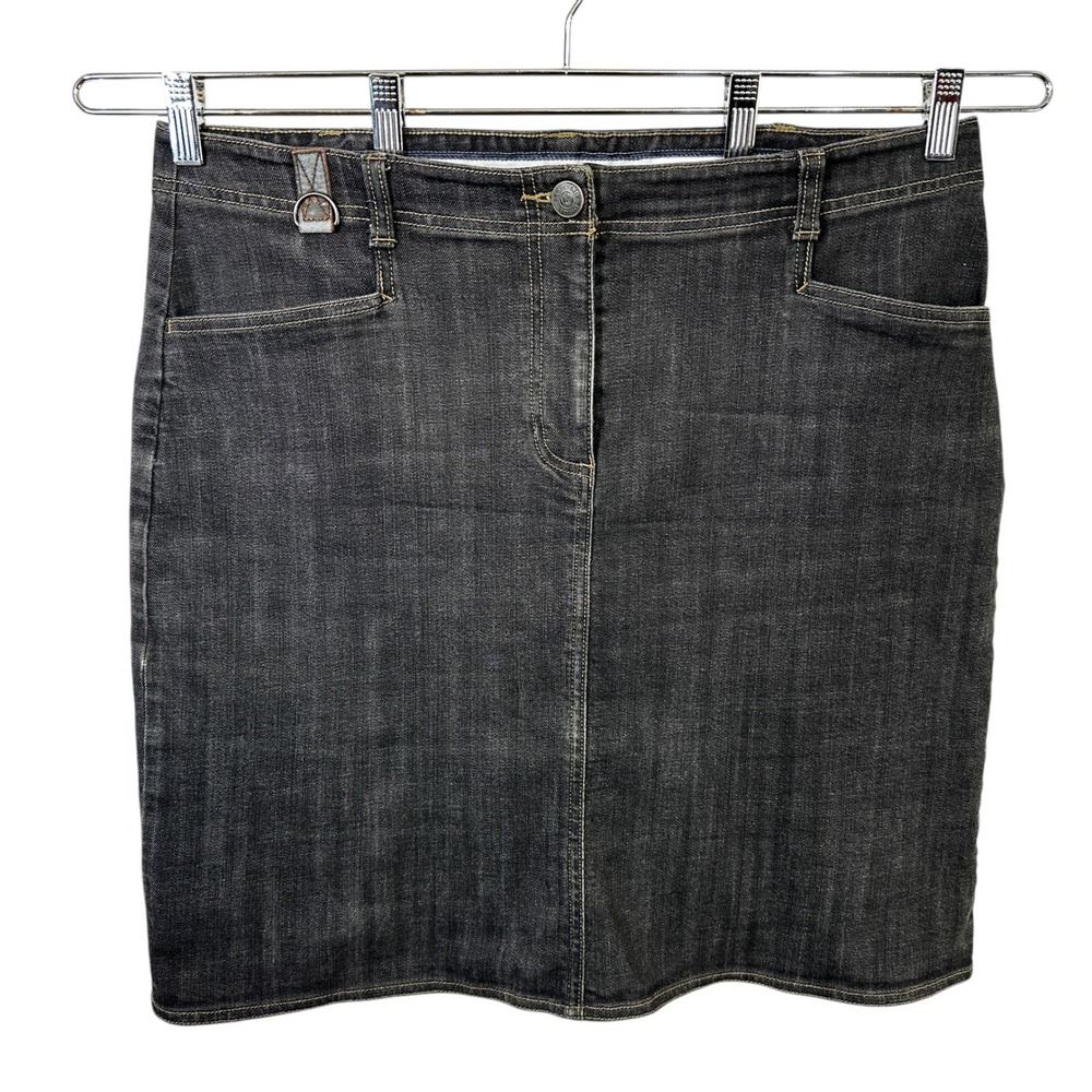 Lands End Size 14 Denim Pencil Skirt Dark Wash VTG Y2K Academia Preppy‎ 1342